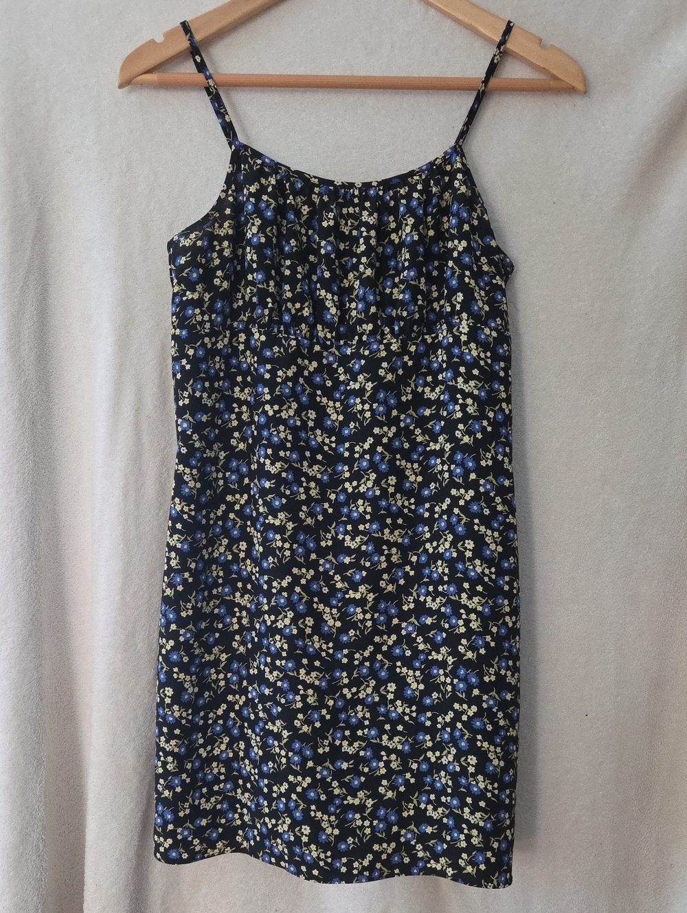Express Black Mini Skort with Blue And Cream Flowers
